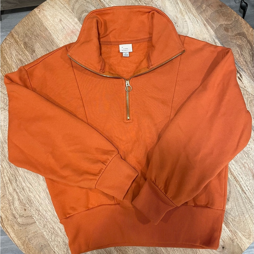 A New Day Orange Half-Zip Pullover